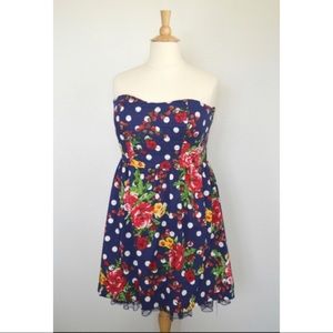 Torrid Blue Polka Dot Sleeveless Dress Size 14